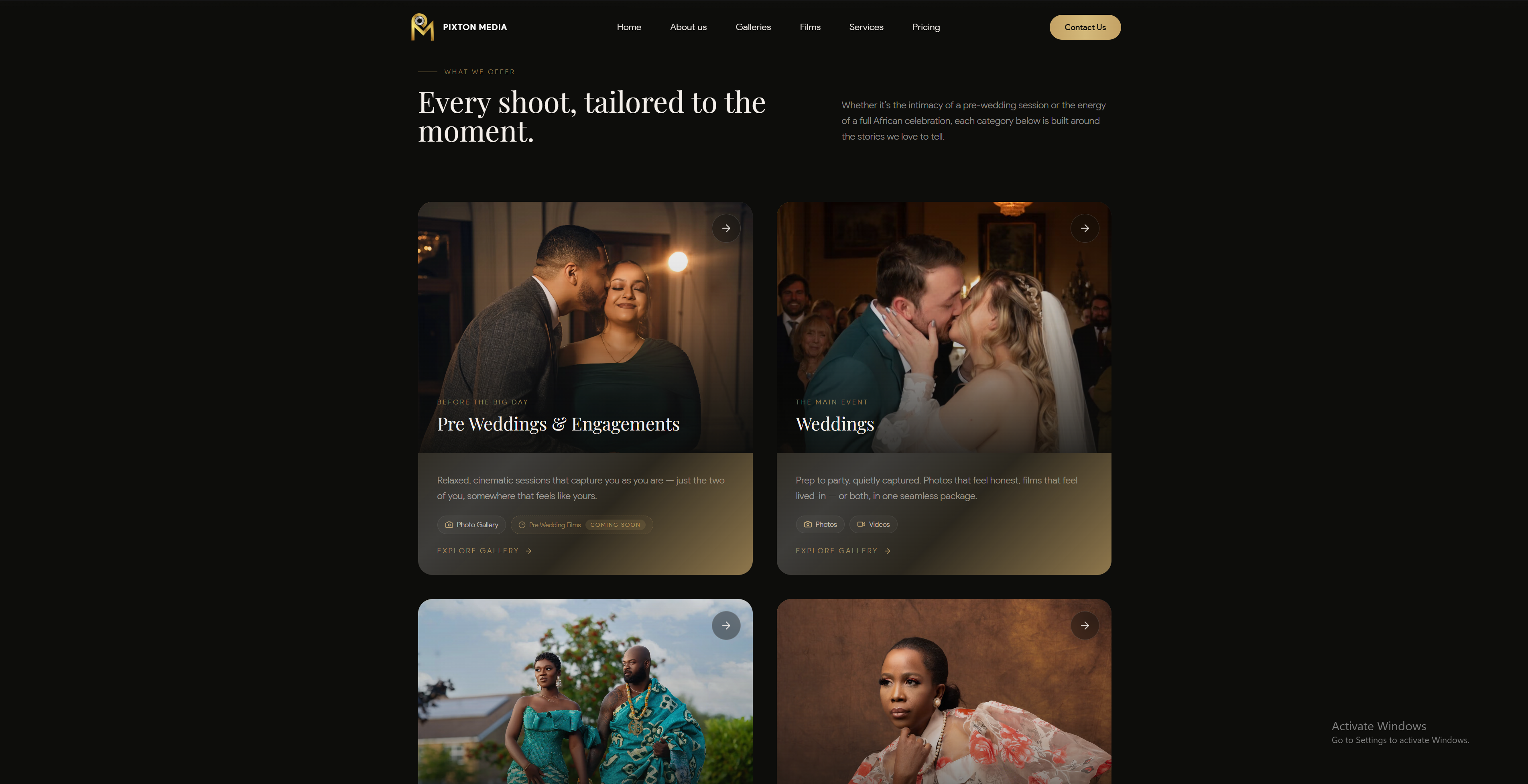 Pixton Media services page.